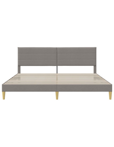 Struttura del letto con testiera Tortora 200 x 200 cm Tessuto