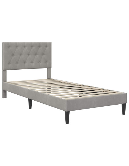 Struttura del letto Grigio Chiaro 80 x 200 cm Velluto