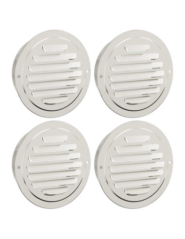 Coperture per ventilazione d'aria 4 pcs Argento 125 mm