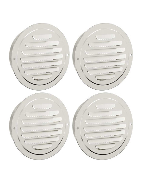 Coperture per ventilazione d'aria 4 pcs Argento 125 mm