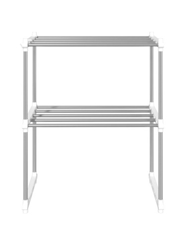 Ripiano per Microonde Bianco 51x27x63 cm in Alluminio