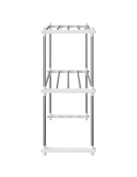 Ripiano per Microonde Bianco 51x27x63 cm in Alluminio