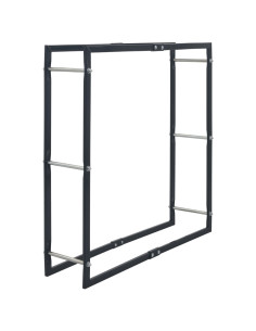 Rastrelliera per Legna da Ardere Nera 100x25x100 cm in Acciaio 2