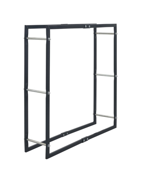 Rastrelliera per Legna da Ardere Nera 100x25x100 cm in Acciaio