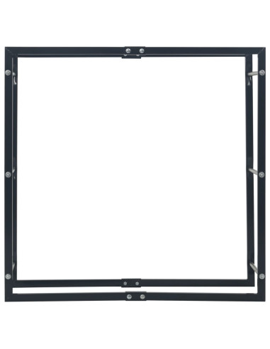 Rastrelliera per Legna da Ardere Nera 100x25x100 cm in Acciaio