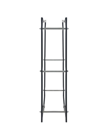 Rastrelliera per Legna da Ardere Nera 100x25x100 cm in Acciaio