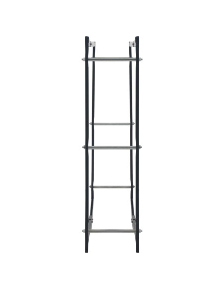 Rastrelliera per Legna da Ardere Nera 100x25x100 cm in Acciaio