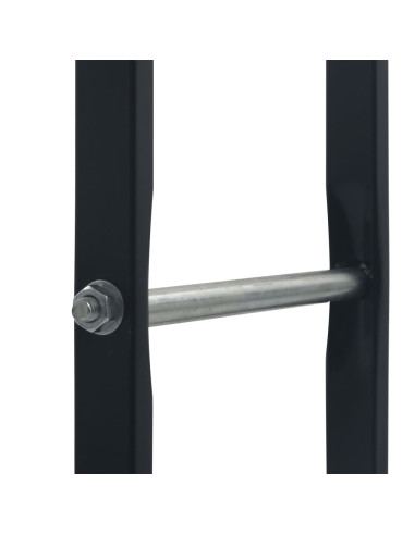Rastrelliera per Legna da Ardere Nera 100x25x100 cm in Acciaio