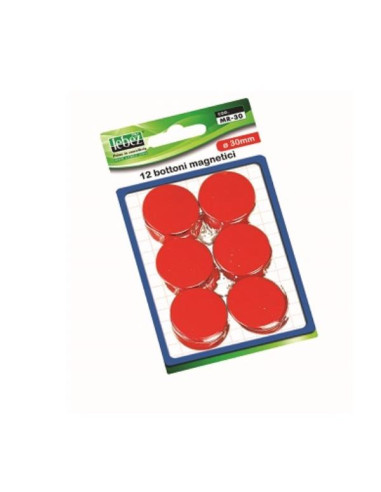 CF12 BOTTONI MAGN.ROSSO 30 MM BLIST