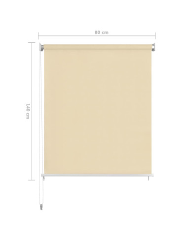 Tenda a Rullo per Esterni Crema 80x140 cm HDPE
