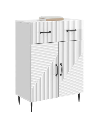 Credenza Bianco Lucido 66 x 34,5 x 89,5 cm Legno ingegnerizzato