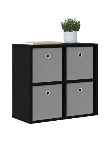 Credenza con cassetto Rovere Nero 59,5 x 27 x 57 cm