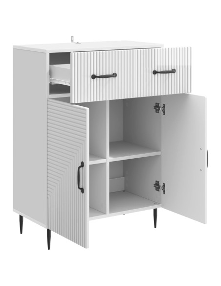 Credenza Bianco Lucido 66 x 34,5 x 89,5 cm Legno ingegnerizzato