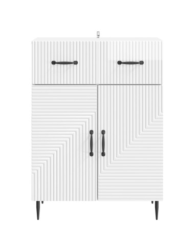 Credenza Bianco Lucido 66 x 34,5 x 89,5 cm Legno ingegnerizzato