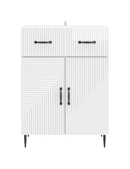 Credenza Bianco Lucido 66 x 34,5 x 89,5 cm Legno ingegnerizzato