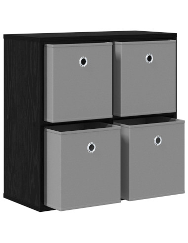 Credenza con cassetto Rovere Nero 59,5 x 27 x 57 cm