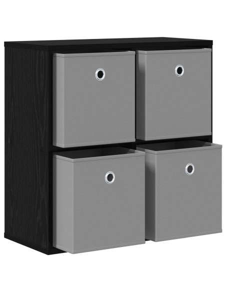 Credenza con cassetto Rovere Nero 59,5 x 27 x 57 cm