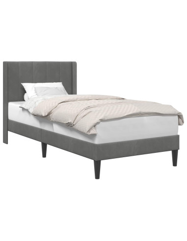 Struttura del letto Grigio Scuro 90 x 200 cm Velluto