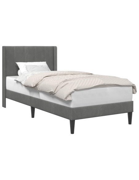 Struttura del letto Grigio Scuro 90 x 200 cm Velluto