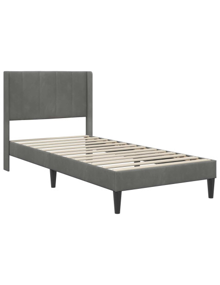 Struttura del letto Grigio Scuro 90 x 200 cm Velluto