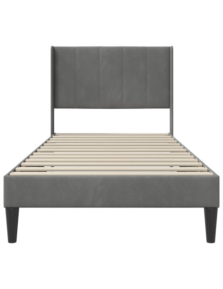 Struttura del letto Grigio Scuro 90 x 200 cm Velluto