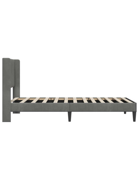 Struttura del letto Grigio Scuro 90 x 200 cm Velluto