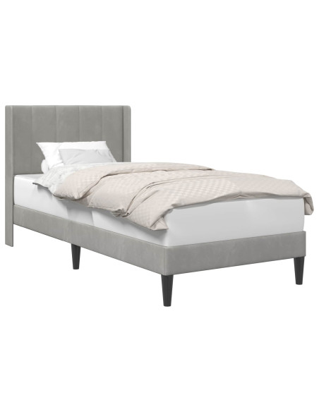 Struttura del letto Grigio Chiaro 100 x 200 cm Velluto