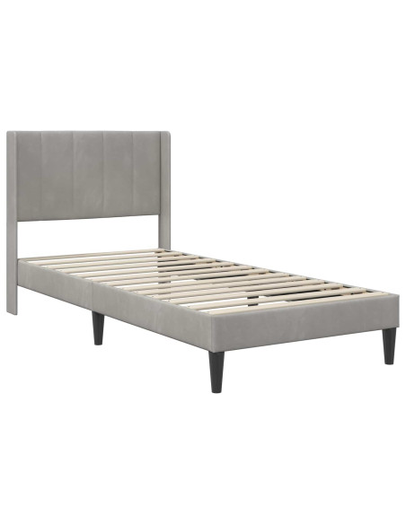 Struttura del letto Grigio Chiaro 100 x 200 cm Velluto