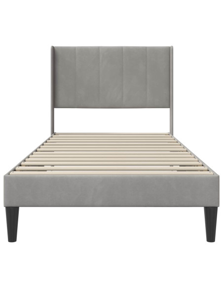 Struttura del letto Grigio Chiaro 100 x 200 cm Velluto