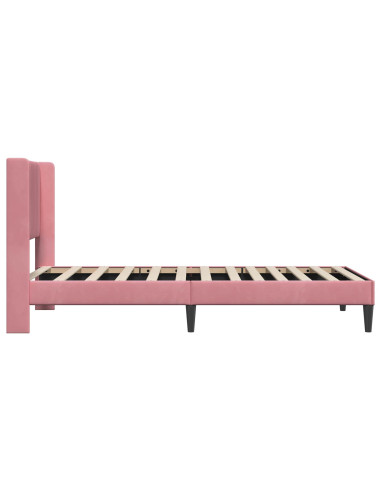 Struttura del letto con testiera Rosa 100 x 200 cm Velluto