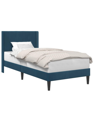 Struttura del letto con testiera Blu 100 x 200 cm Velluto