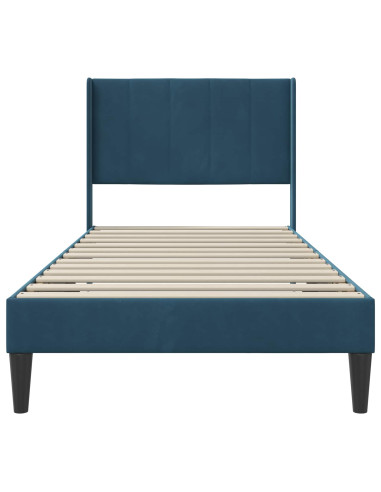 Struttura del letto con testiera Blu 100 x 200 cm Velluto