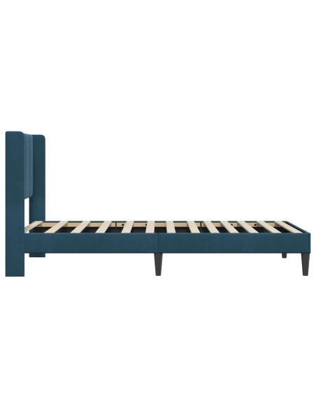 Struttura del letto con testiera Blu 100 x 200 cm Velluto