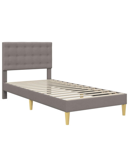 Struttura del letto con testiera Tortora 80 x 200 cm Tessuto