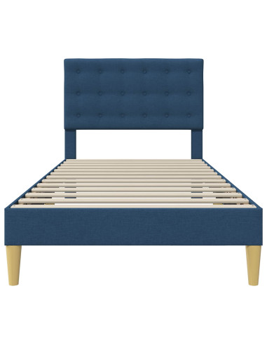 Struttura del letto con testiera Blu 80 x 200 cm Tessuto