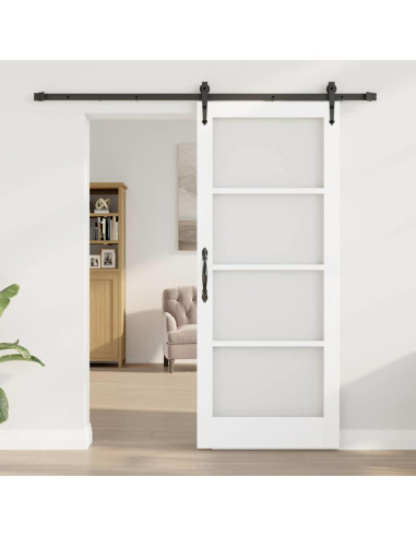 Porta scorrevole Bianco e Nero 83 x 202 cm