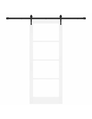 Porta scorrevole Bianco e Nero 83 x 211 cm