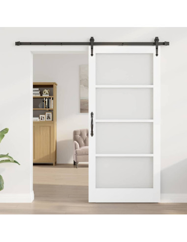 Porta scorrevole Bianco e Nero 93 x 202 cm