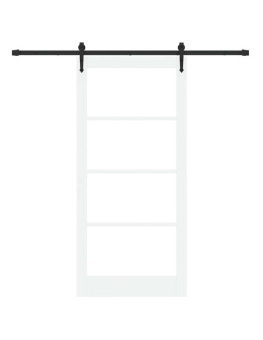 Porta scorrevole Bianco e Nero 93 x 202 cm