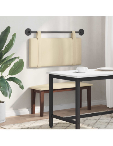 Testata appesa Montaggio a parete Crema 90 x 55 x 5 cm Tessuto