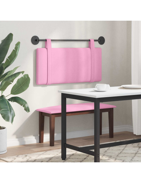 Testata appesa Montaggio a parete Rosa 90 x 55 x 5 cm Tessuto