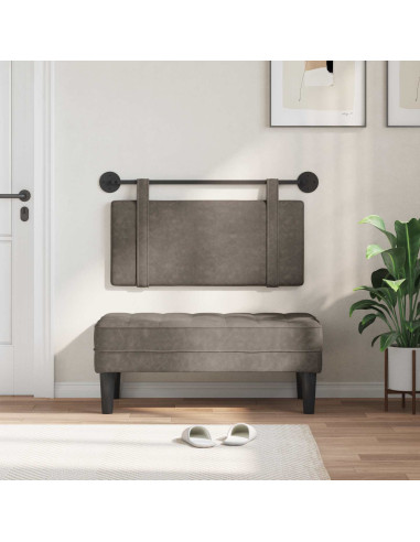 Testata appesa Tinta unita Grigio 90 x 55 x 5 cm PU Antico