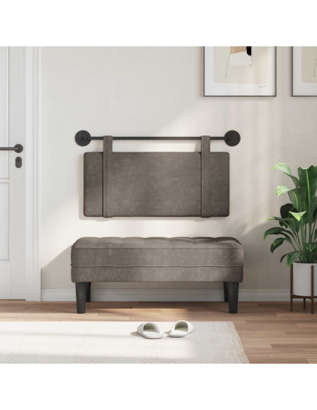 Testata appesa Tinta unita Grigio 90 x 55 x 5 cm PU Antico
