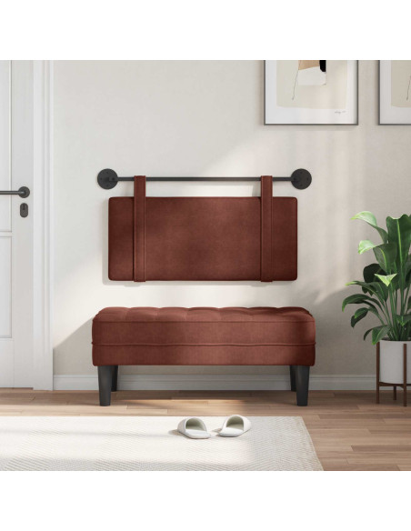 Testata appesa Marrone Lucido 90 x 55 x 5 cm PU Antico