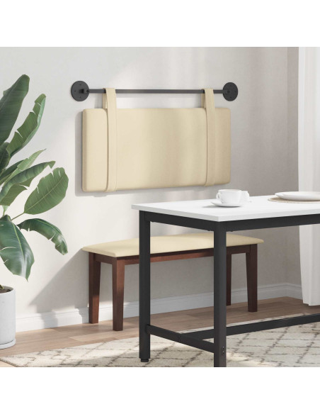 Testata appesa Montaggio a parete Crema 100 x 55 x 5 cm Tessuto