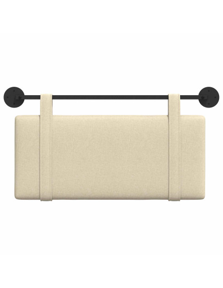 Testata appesa Montaggio a parete Crema 100 x 55 x 5 cm Tessuto