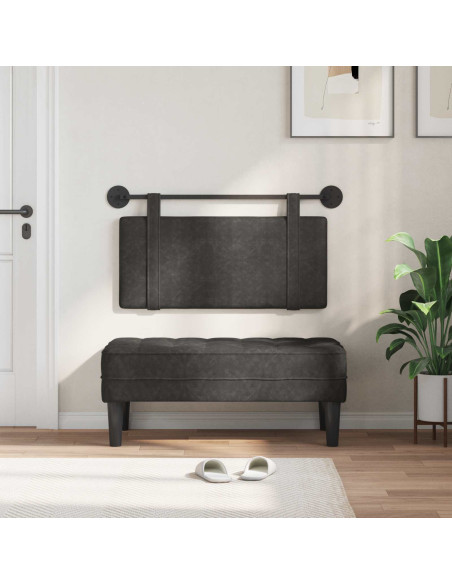 Testata appesa Tinta unita Nero 100 x 55 x 5 cm PU Antico