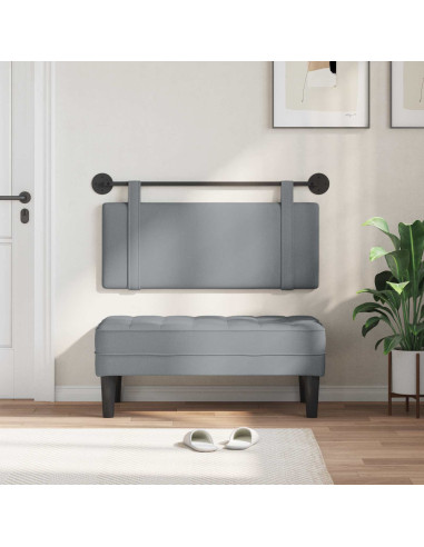 Testata appesa Grigio chiaro 110 x 55 x 5 cm Tessuto