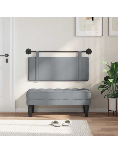 Testata appesa Grigio chiaro 110 x 55 x 5 cm Tessuto