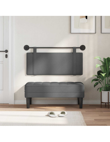Testata appesa Tinta unita Grigio scuro 110 x 55 x 5 cm Tessuto